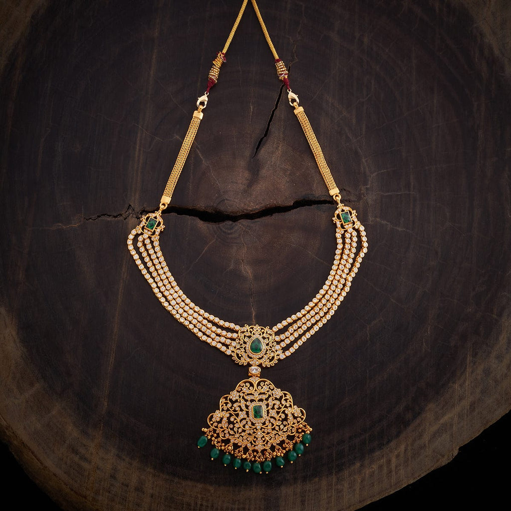 Silver Temple Necklace zircon stones