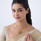 Silver Temple Necklace golden polish