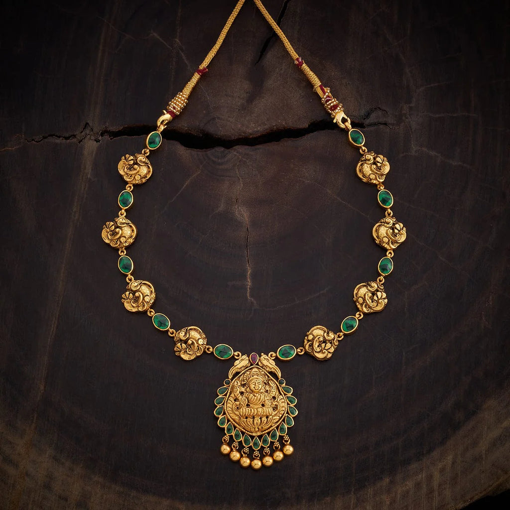 Silver Temple Necklace peacock motif