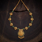 Silver Temple Necklace peacock motif