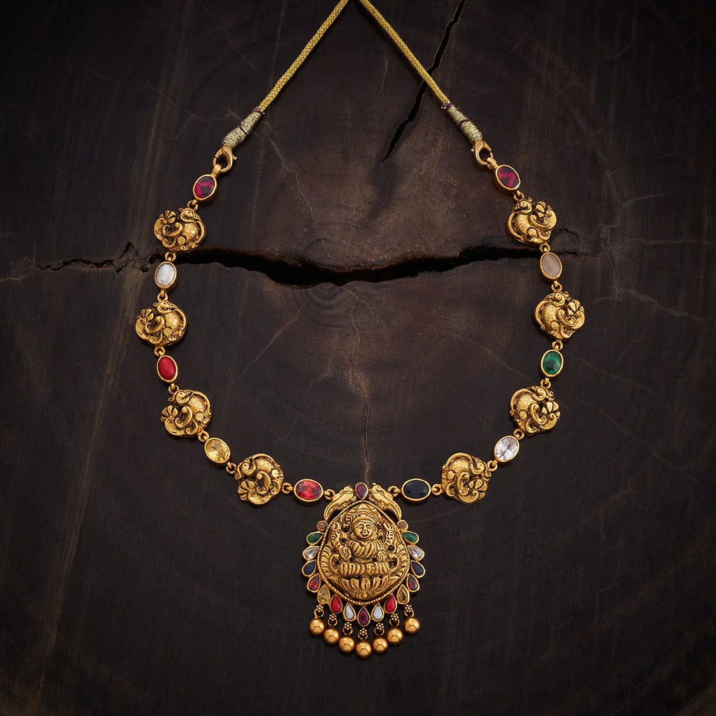 Silver Temple Necklace peacock motif