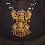 Silver Temple Necklace Goddess Laxmi designs