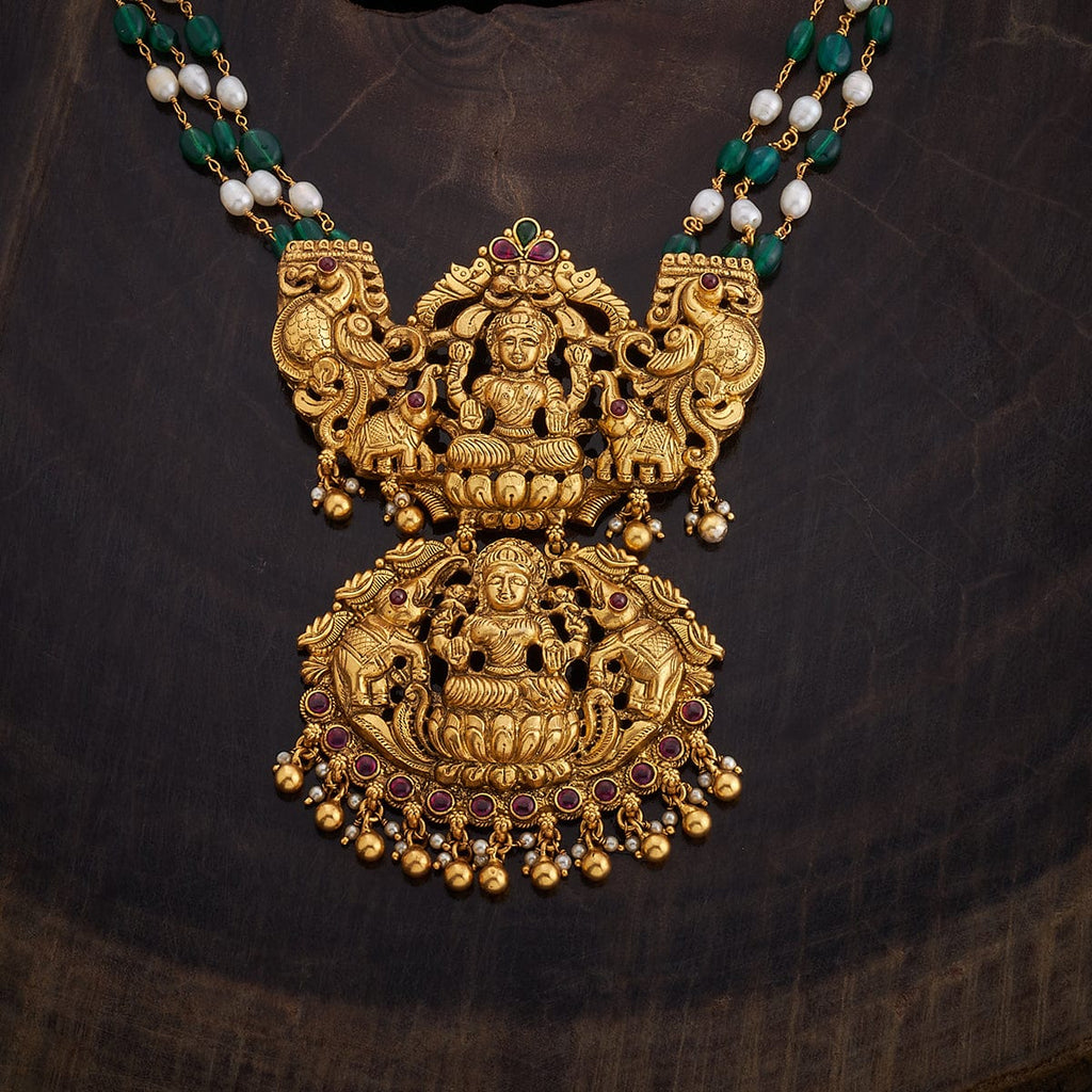 Silver Temple Necklace Goddess Laxmi designs
