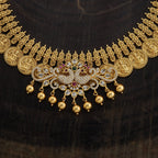 Silver Temple Necklace oxidised gold 104