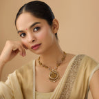 Silver Temple Necklace Adjustable  Short