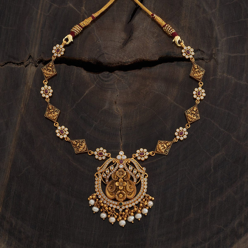 Silver Temple Necklace Adjustable  Short