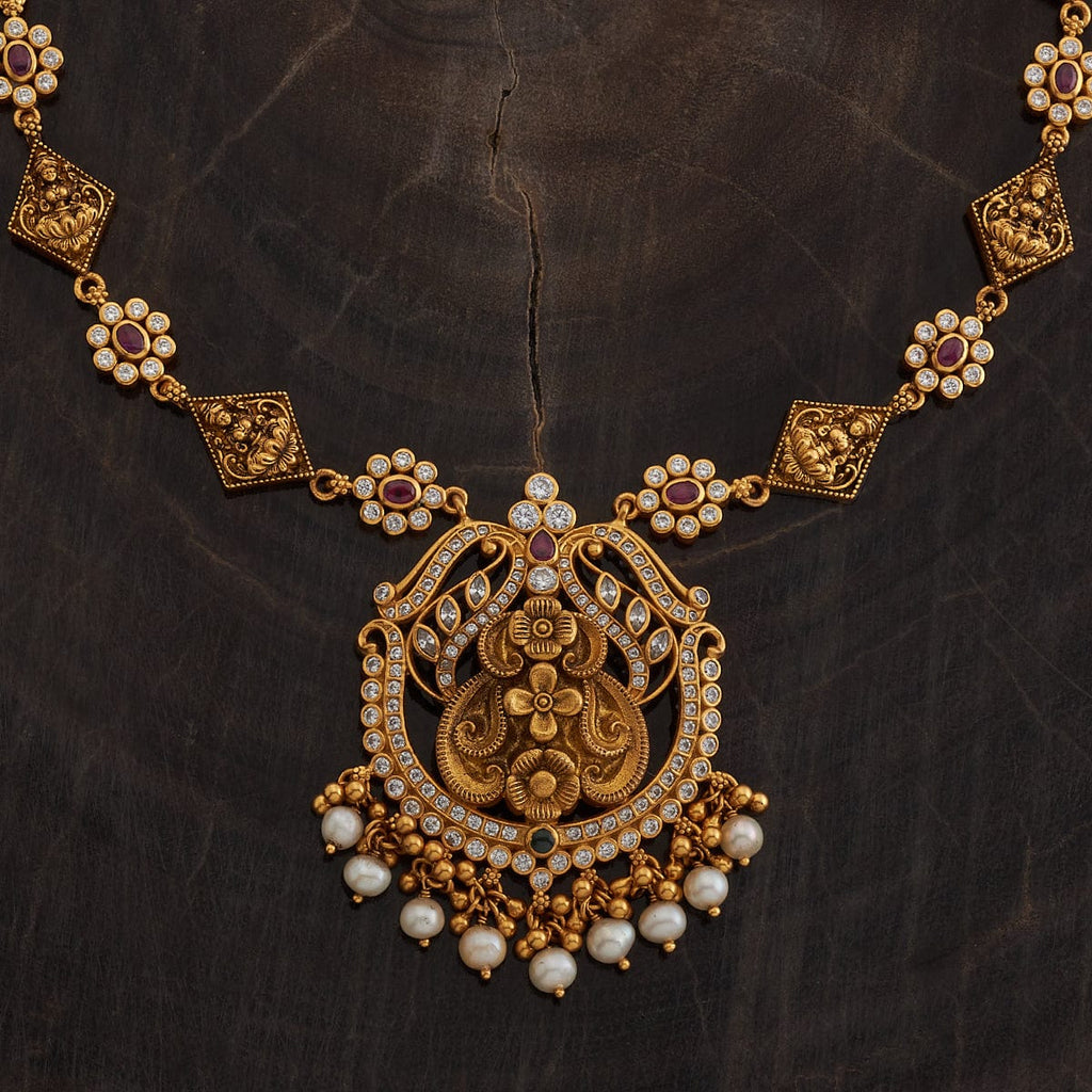 Silver Temple Necklace Adjustable  Short