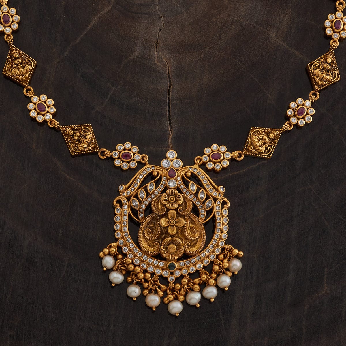 Silver Temple Necklace Adjustable  Short