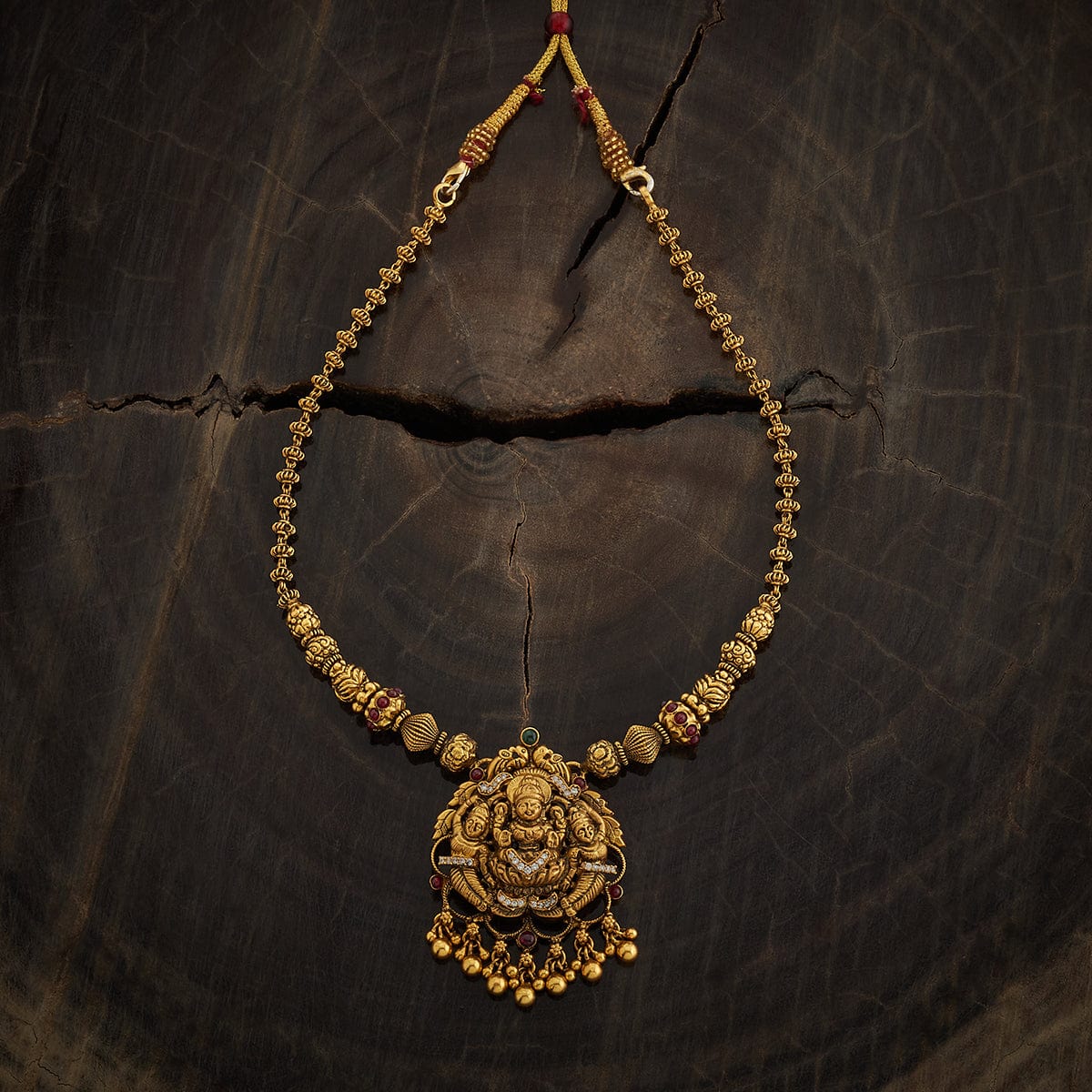 Silver Temple Necklace Zircon