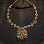 Silver Temple Necklace white stone