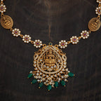 Silver Temple Necklace white stone