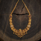 Silver Temple Long Haaram Necklace