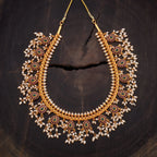 Silver Temple Necklace wearing heavily studded and royal accessories