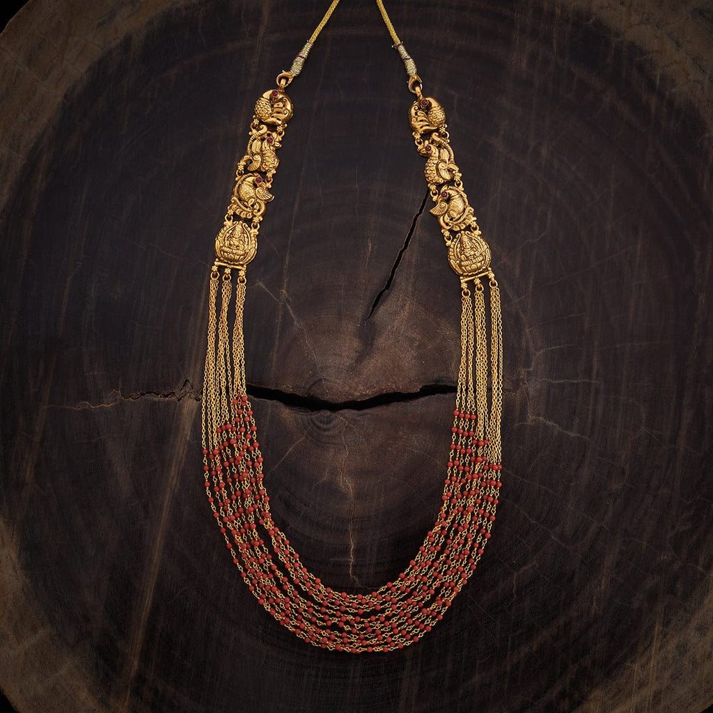 Silver Temple Necklace peacock and floral patterns