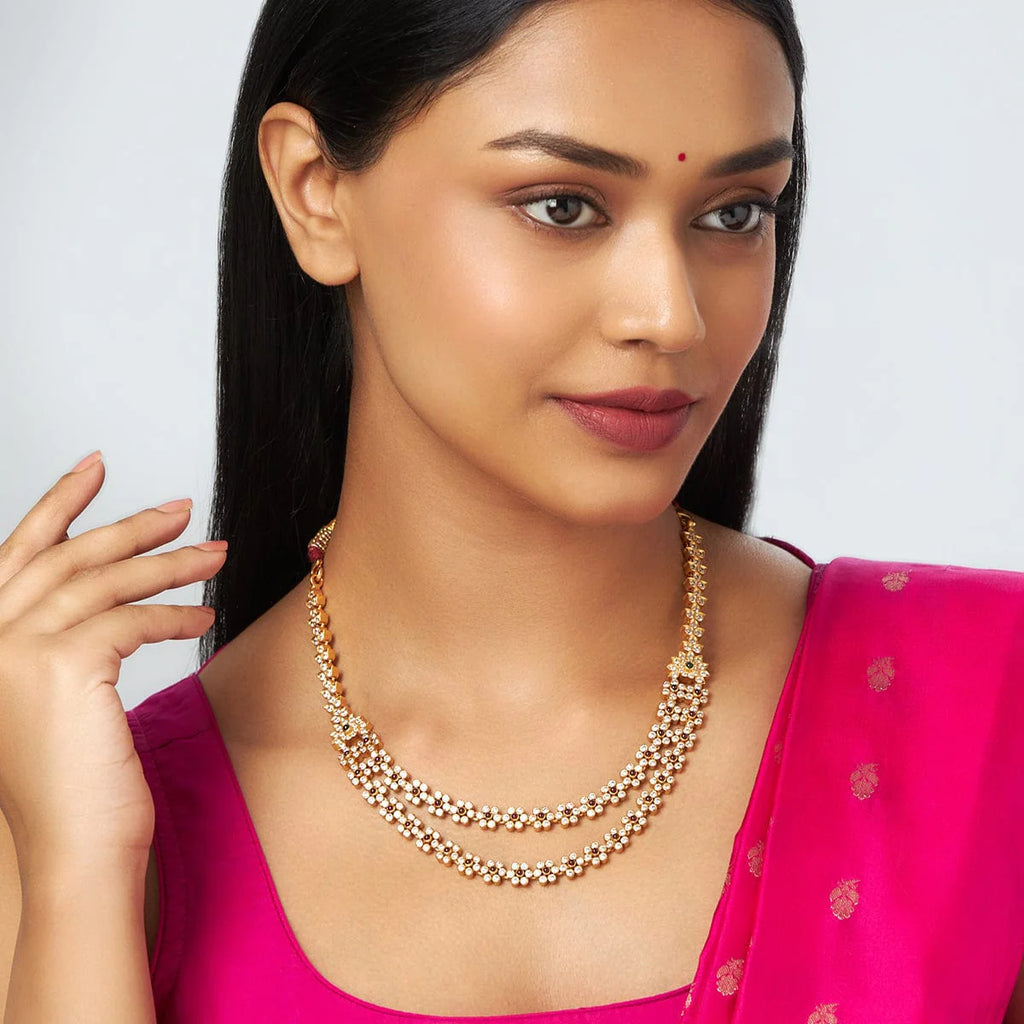 Silver Temple Necklace attractive spinal stones