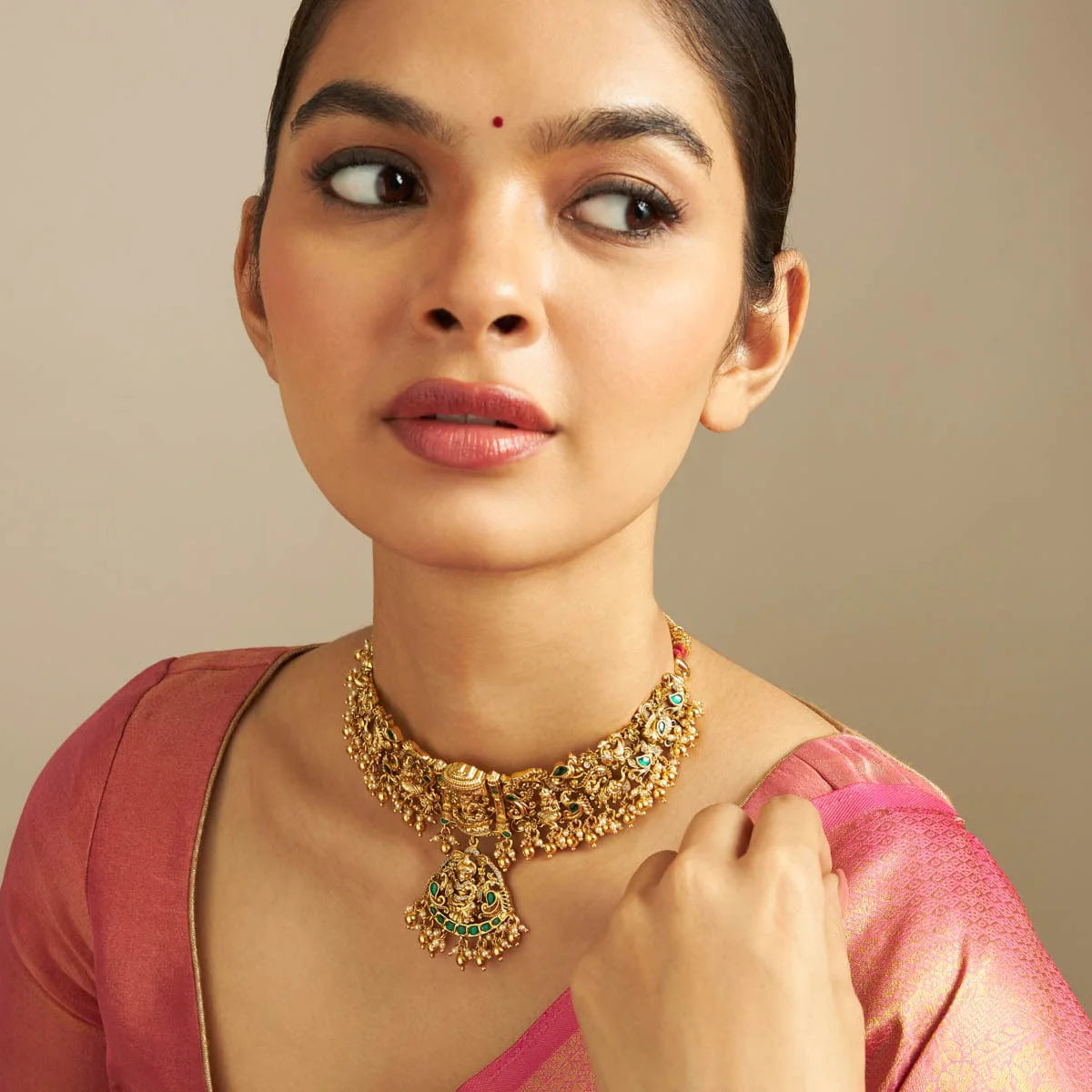 Silver Temple Necklace Thread