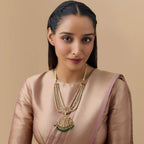 Silver Temple Necklace zircon stones