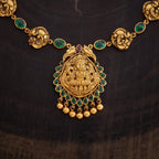 Silver Temple Necklace peacock motif