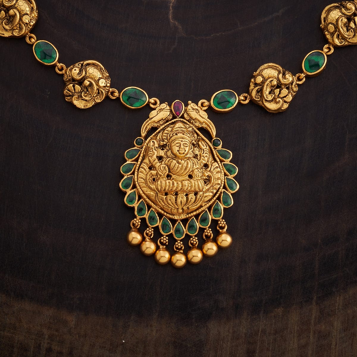 Silver Temple Necklace peacock motif