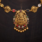 Silver Temple Necklace peacock motif