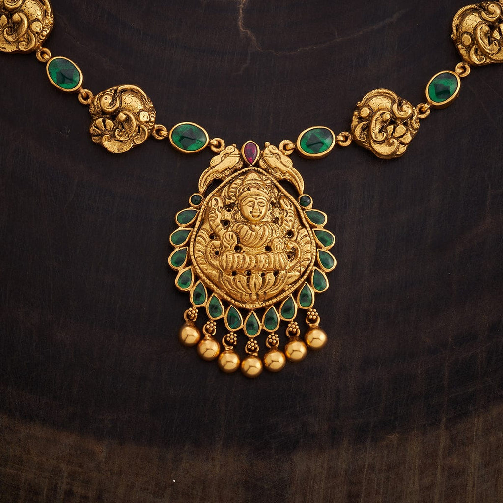 Silver Temple Necklace peacock motif