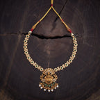 Silver Temple Necklace ruby stones for a royal look