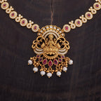 Silver Temple Necklace ruby stones for a royal look