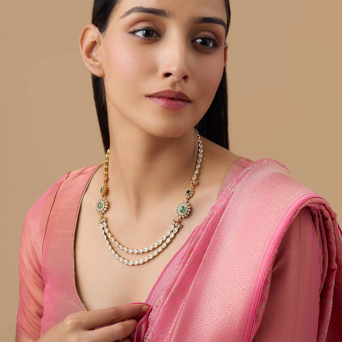 Silver Temple Necklace Short