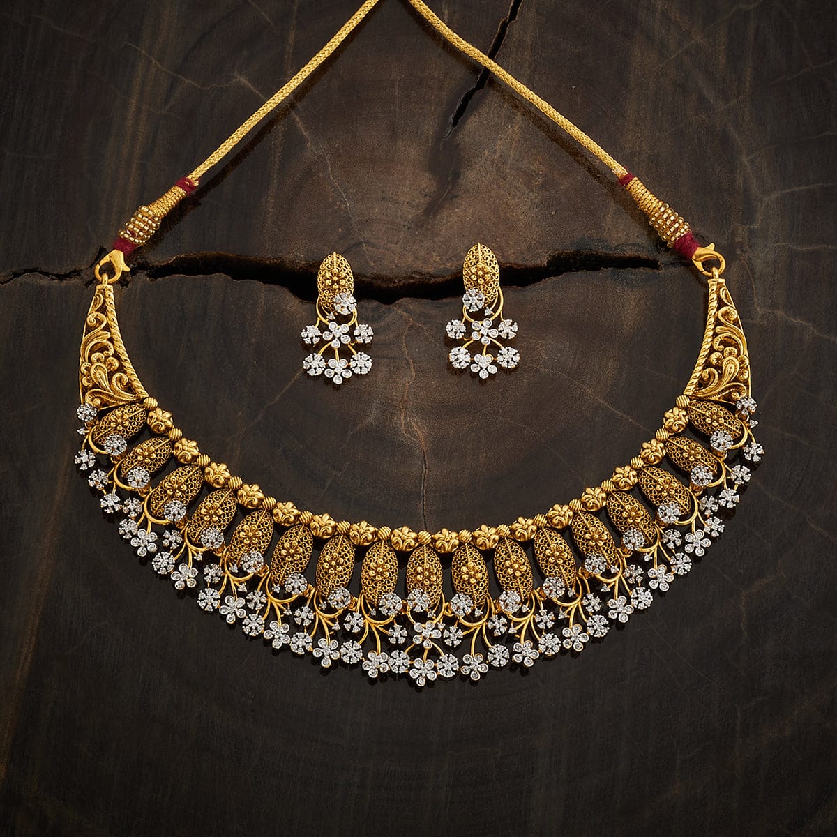 Silver Temple Necklace Screw Back