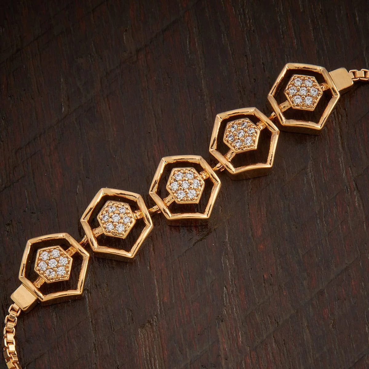 Zircon Bracelet hexagons embellished with glory