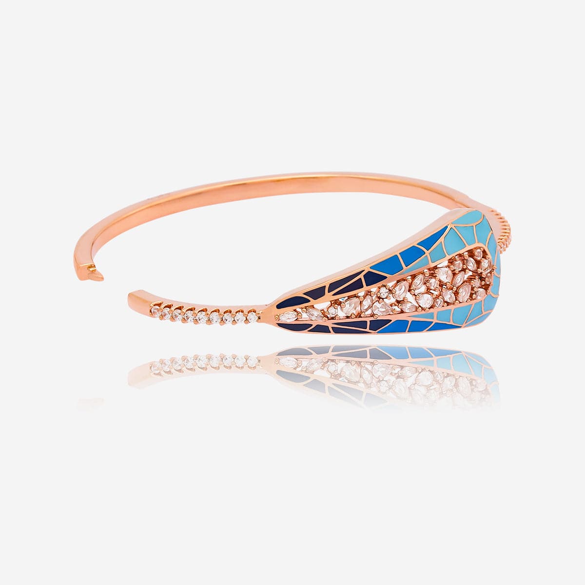 Meenakari Zircon Kada Meenakari craftsmanship