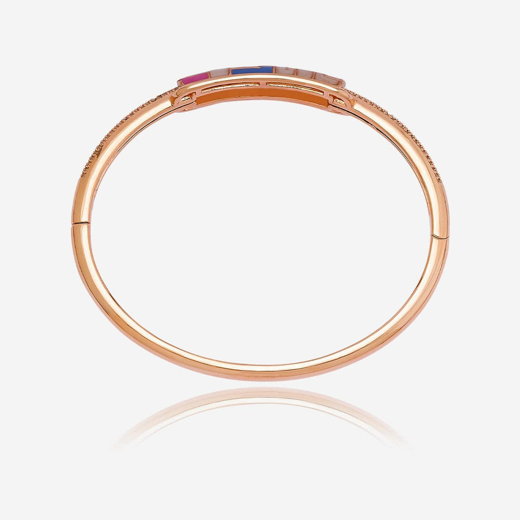 Meenakari Zircon Kada colours Blue, Pink, Orange and Lavender