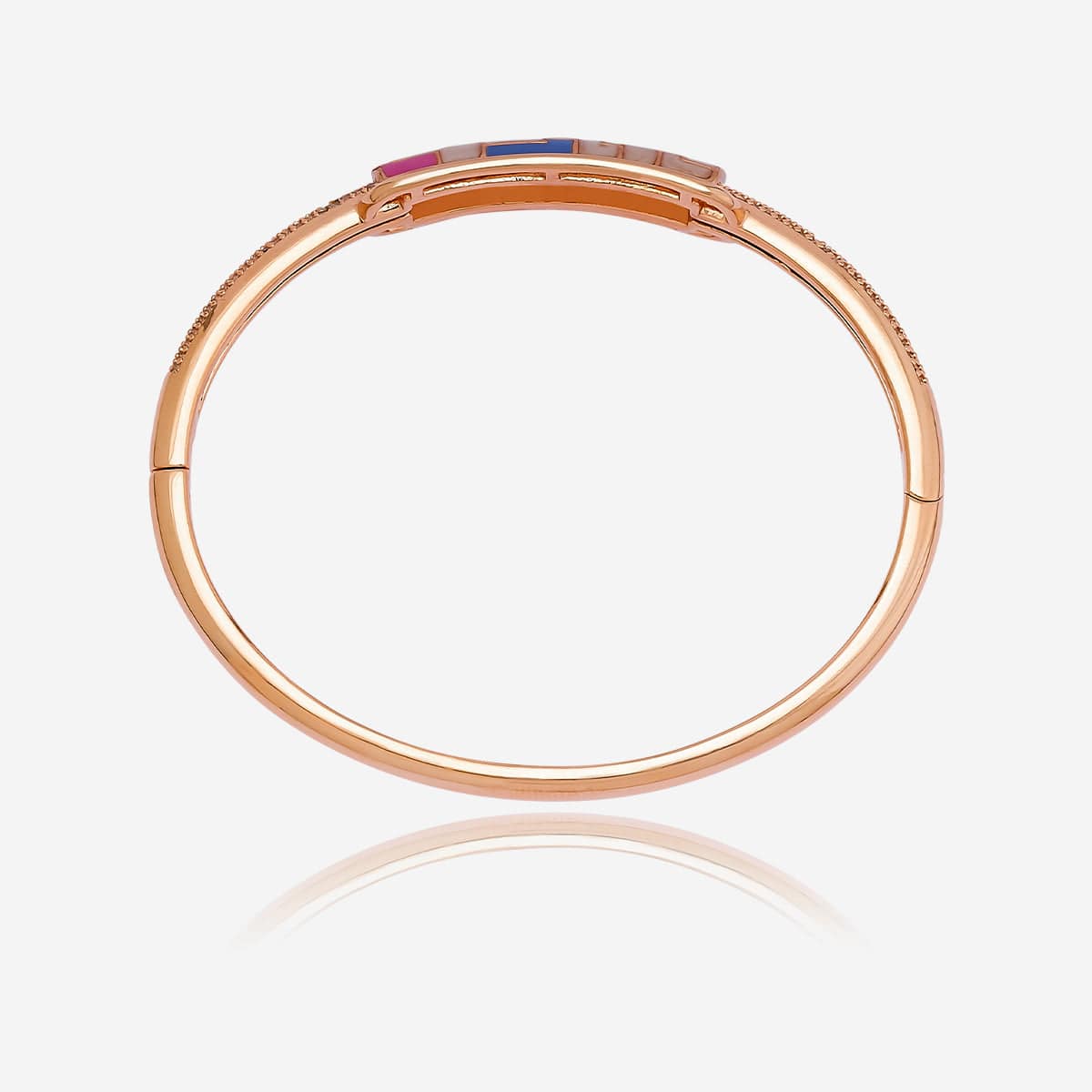 Meenakari Zircon Kada colours Blue, Pink, Orange and Lavender