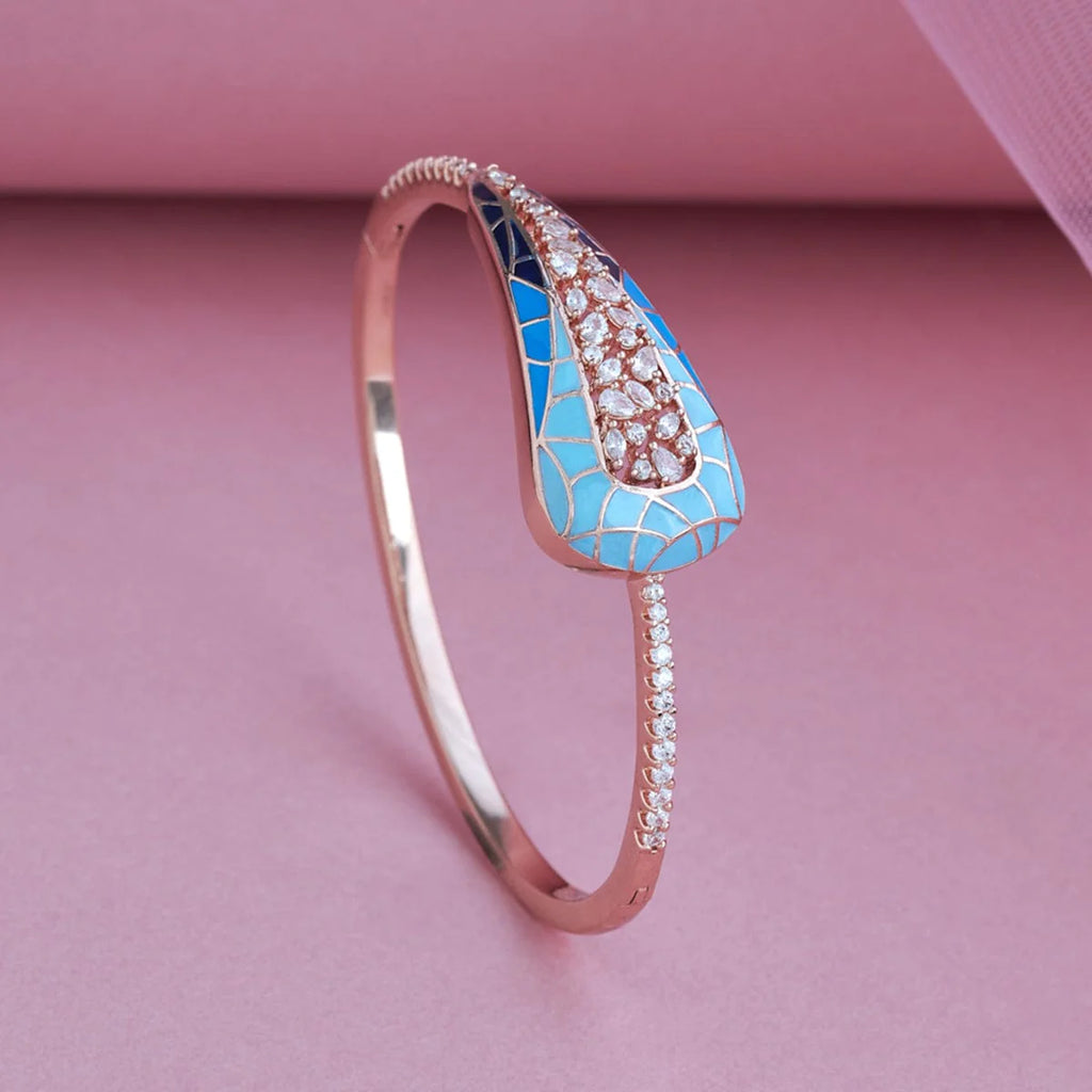 Meenakari Zircon Kada Meenakari craftsmanship