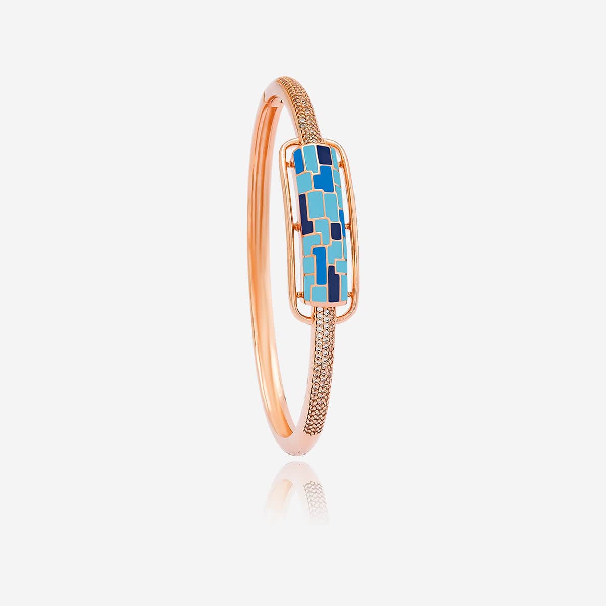 Meenakari Zircon Kada colours Blue, Pink, Orange and Lavender