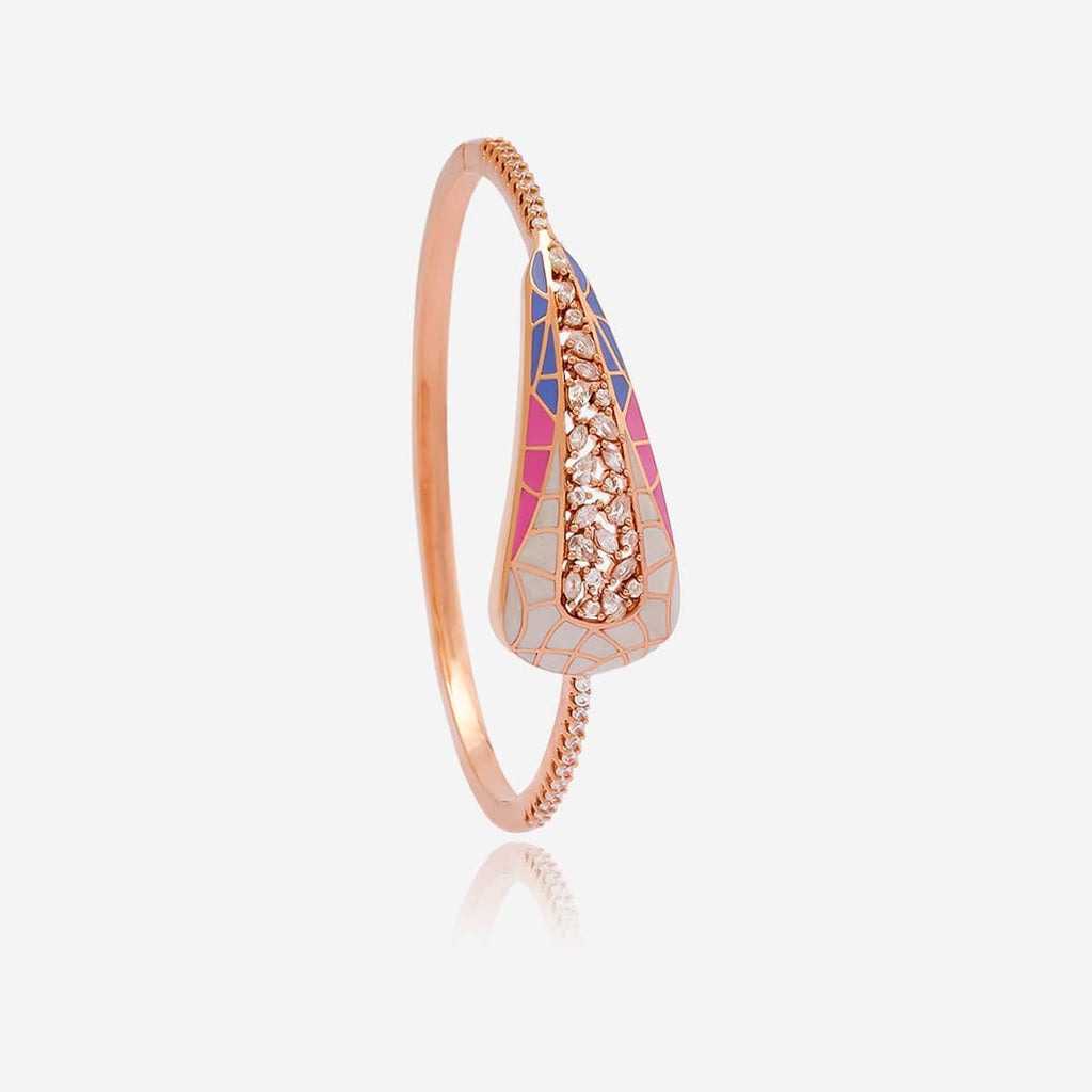 Meenakari Zircon Kada Meenakari craftsmanship