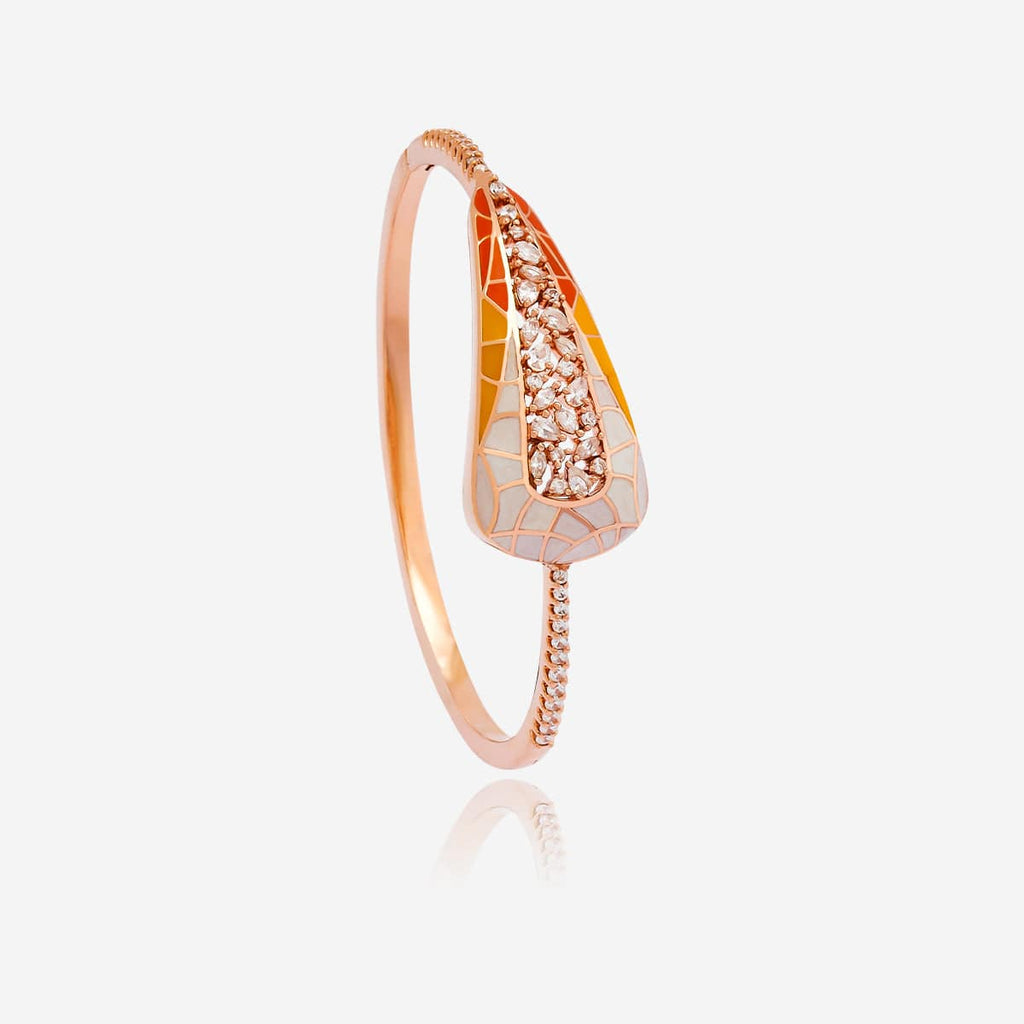 Meenakari Zircon Kada Meenakari craftsmanship