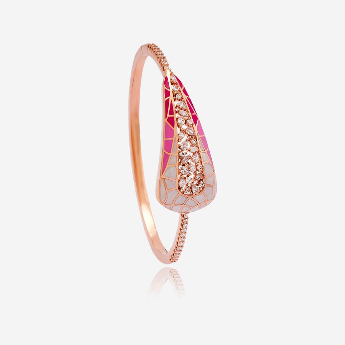 Meenakari Zircon Kada Meenakari craftsmanship