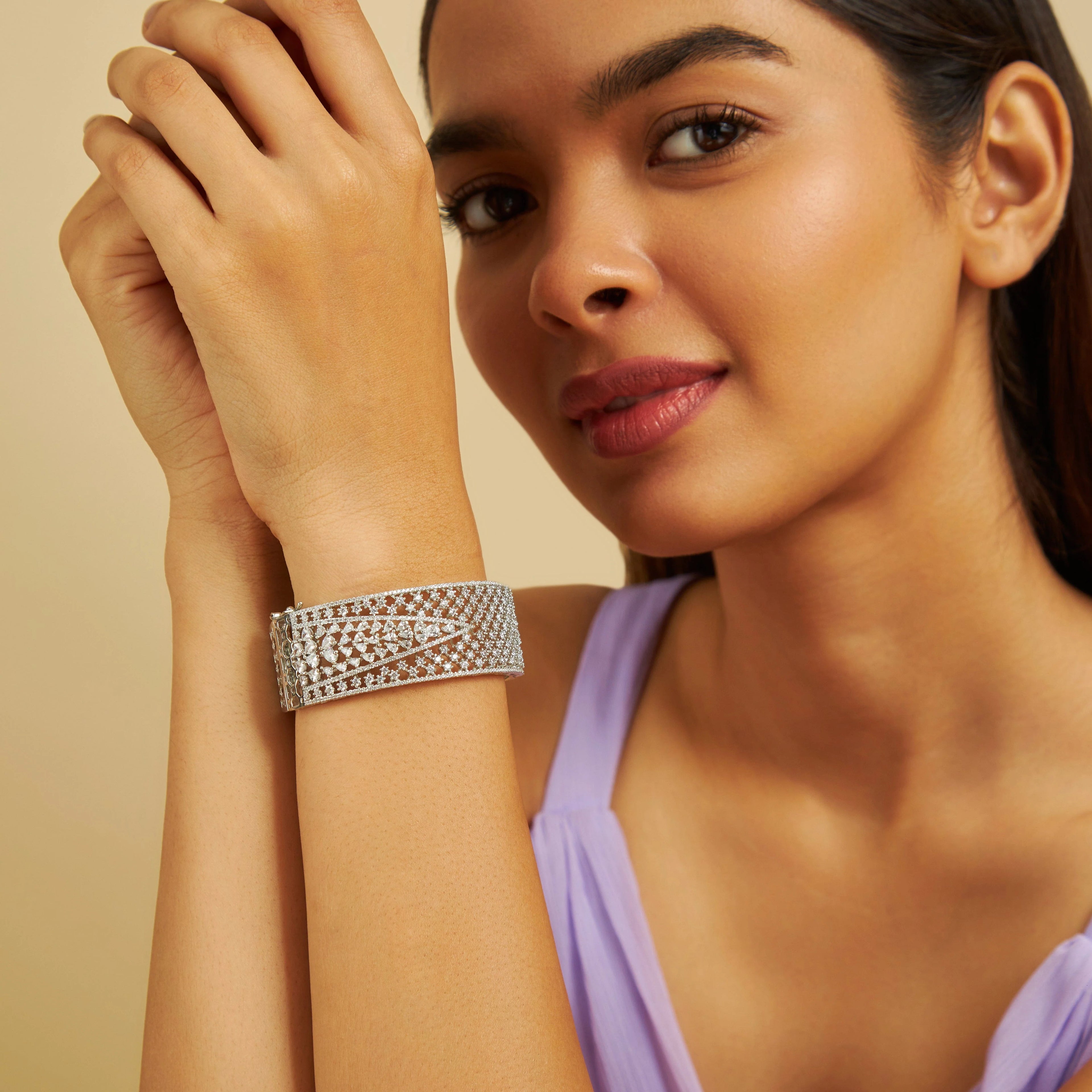 Zircon Kada sparkle to any outfit