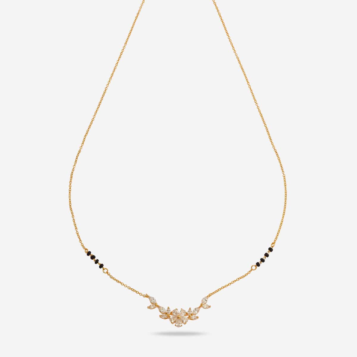 Zircon Mangalsutra rose gold and gold polish