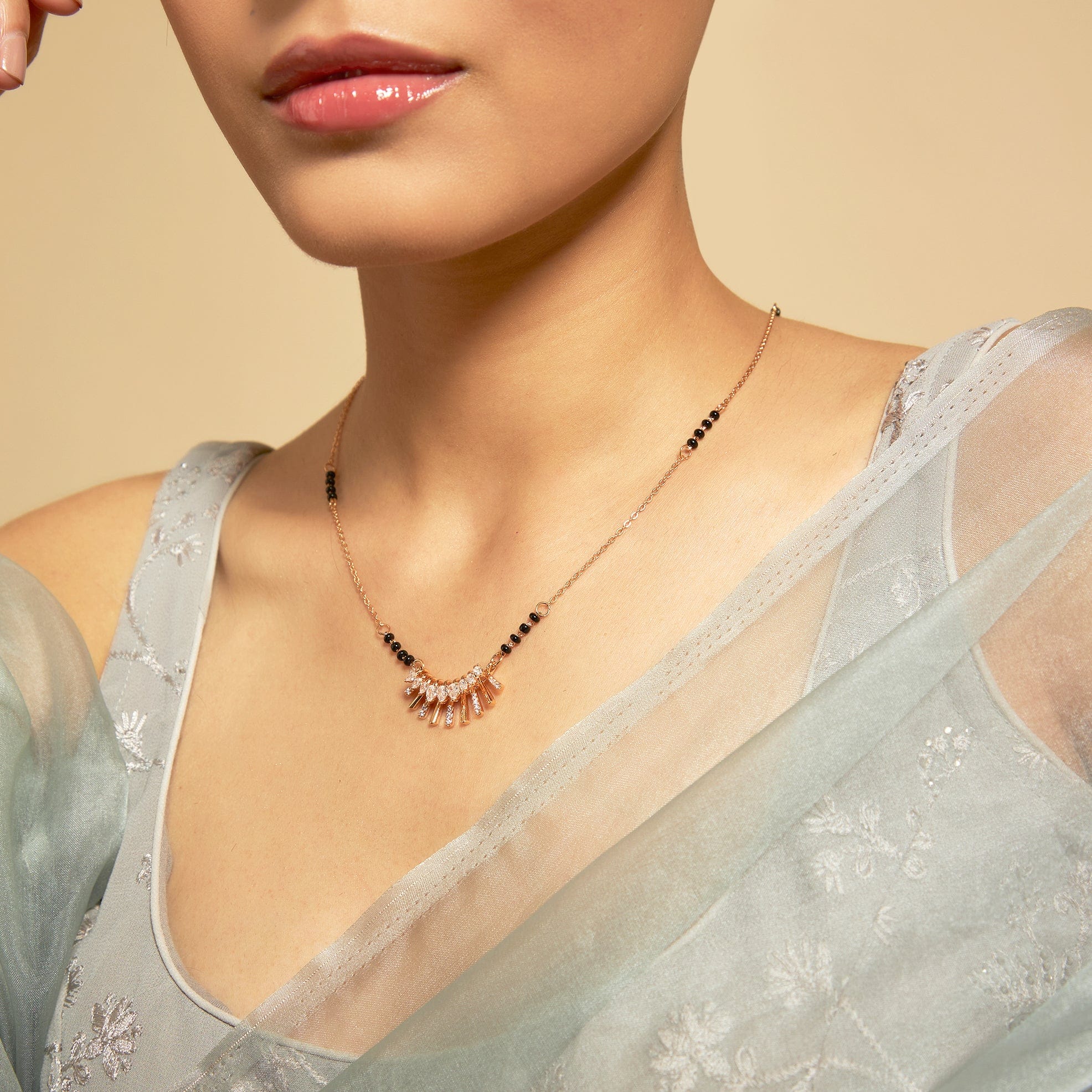 Zircon Mangalsutra Adjustable Chain