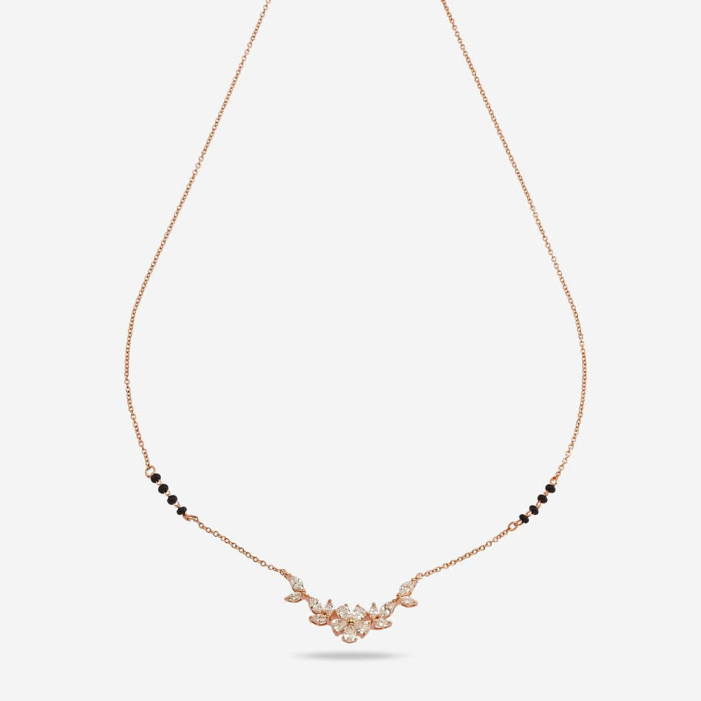 Zircon Mangalsutra rose gold and gold polish