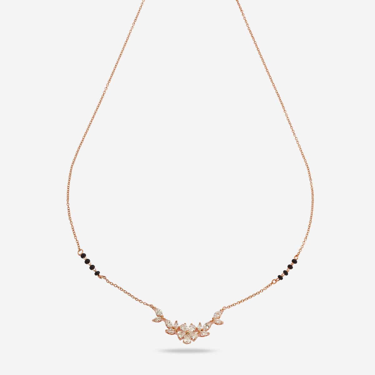 Zircon Mangalsutra rose gold and gold polish