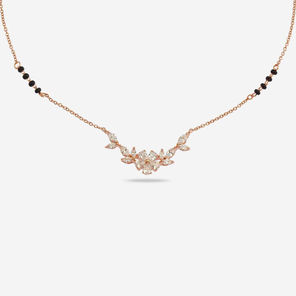 Zircon Mangalsutra rose gold and gold polish