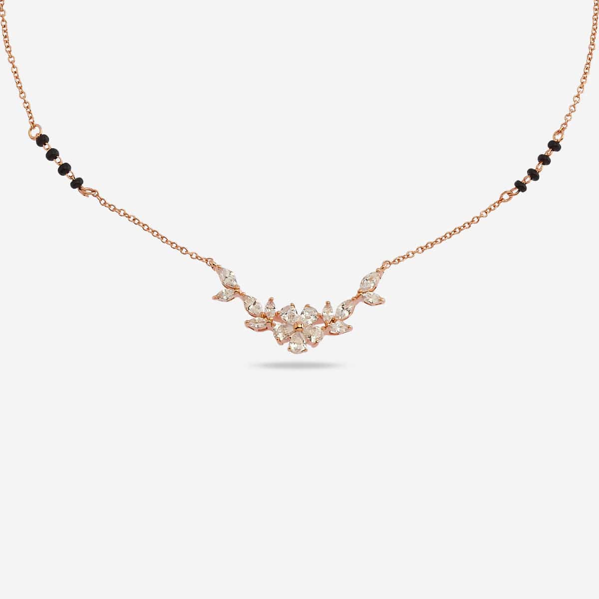Zircon Mangalsutra rose gold and gold polish