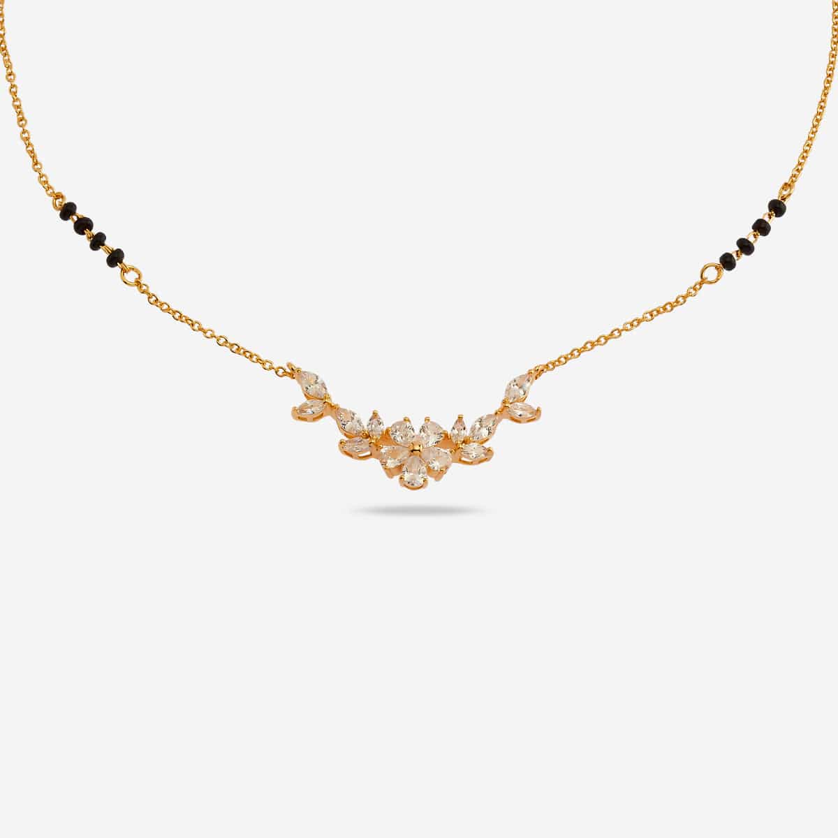 Zircon Mangalsutra rose gold and gold polish