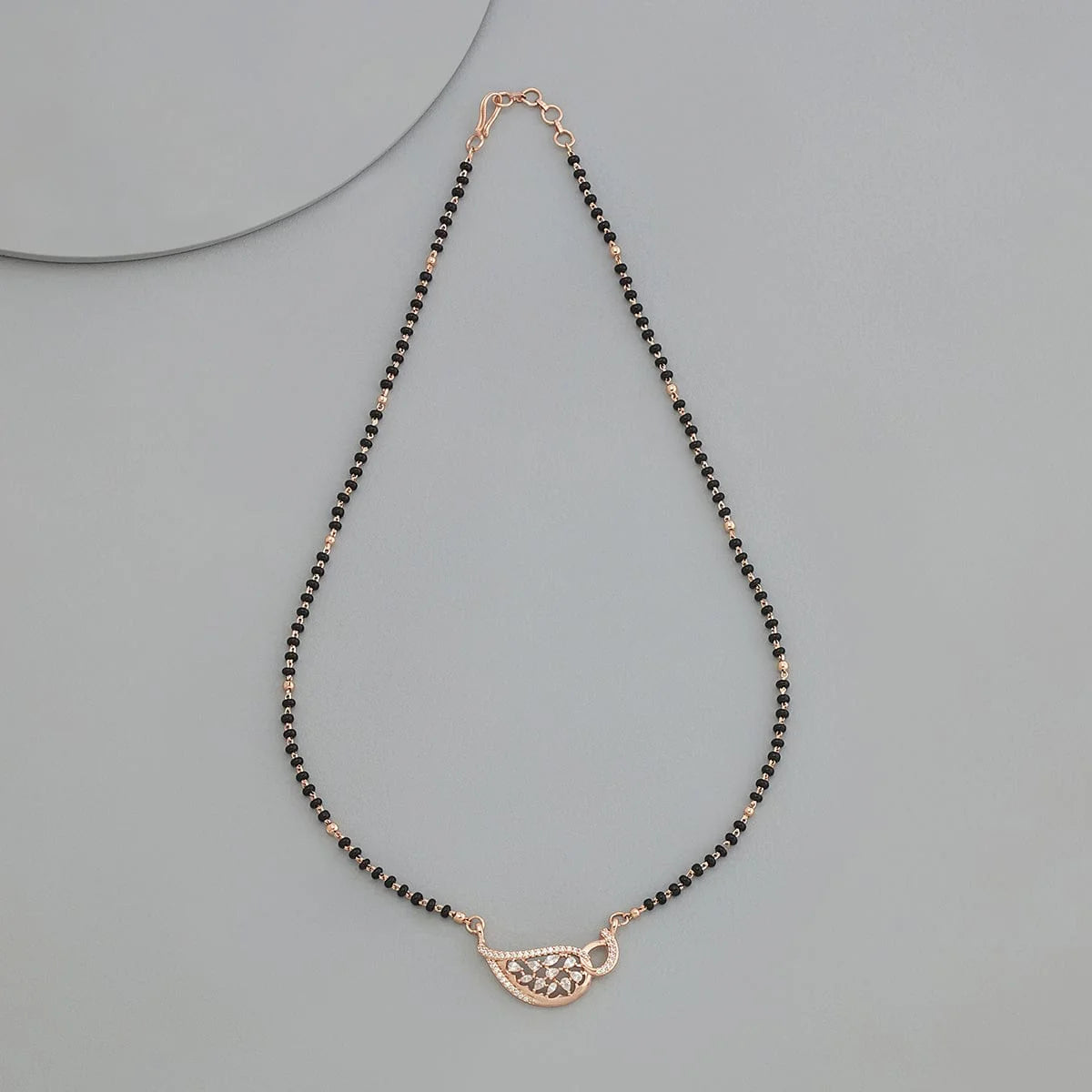 Zircon Mangalsutra bridal ensemble with the zircon