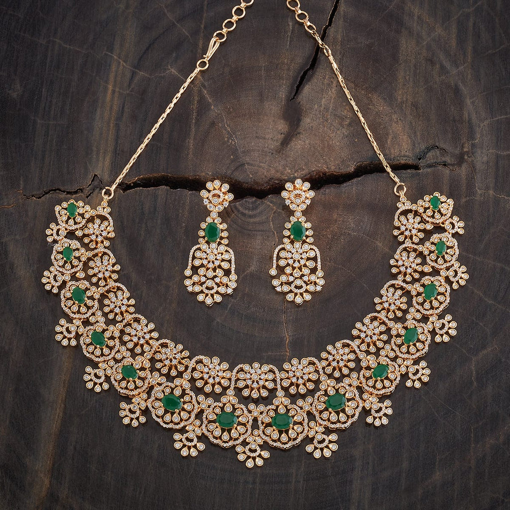 Zircon Necklace gold & green
