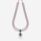 Zircon Necklace Long Necklaces/Haaram Layered