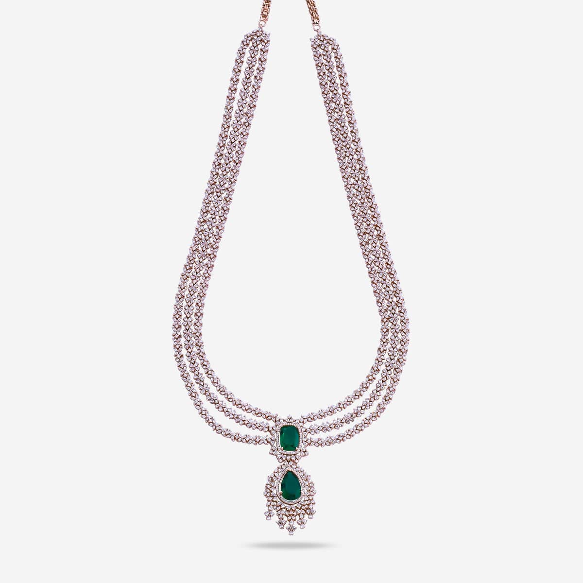 Zircon Necklace Long Necklaces/Haaram Layered